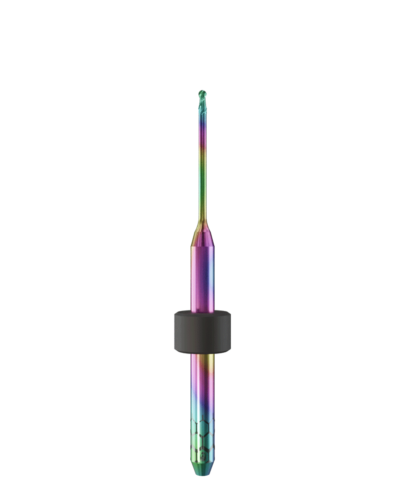 PT.TEC.B2.10.3.160.48.X.R2 | 1mm PMMA/PEEK Bur for Imes-Icore* 3mm Shaft Machines (2-Flute Ball)