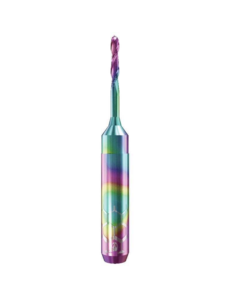 PT.TEC.B2.20.6.180.50.X.RZ | 2mm PMMA/PEEK Bur for ZirkonZahn* 6mm Shaft Machines (2-Flute Ball)